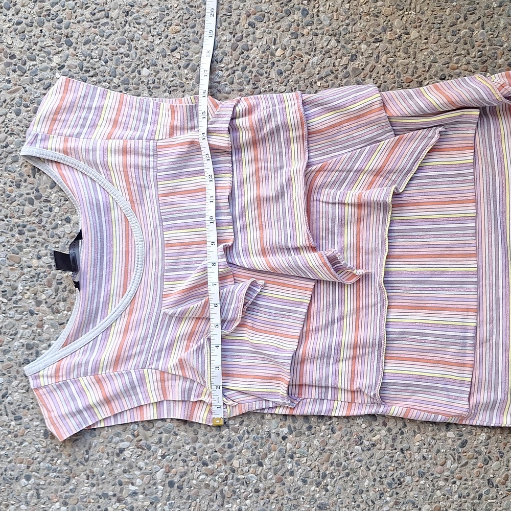 Y2k Marc By Marc Jacobs Pieced Tiered Rainbow Stripe Short Sleeve Muscle T Sz S - Picture 9 of 10